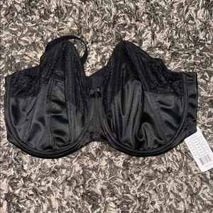 Goddess Black Satin Push-Up Bra